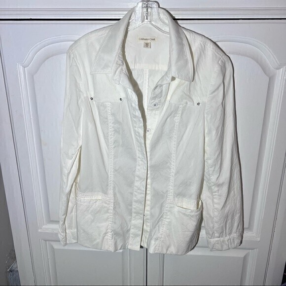 Coldwater Creek Women’s Jacket with Pockets Size 12 White - Picture 1 of 8